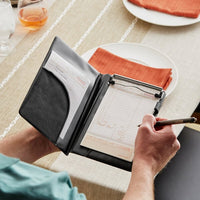 H. Risch - Inc. Wph Dx Clip 5" X 9" Black Vinyl Deluxe Server Book with Wallet Pocket and Clip - Pack of 12 - WPHDXCLIP