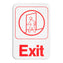 Vollrath - Symbol Sign - Exit White with Red - 5609