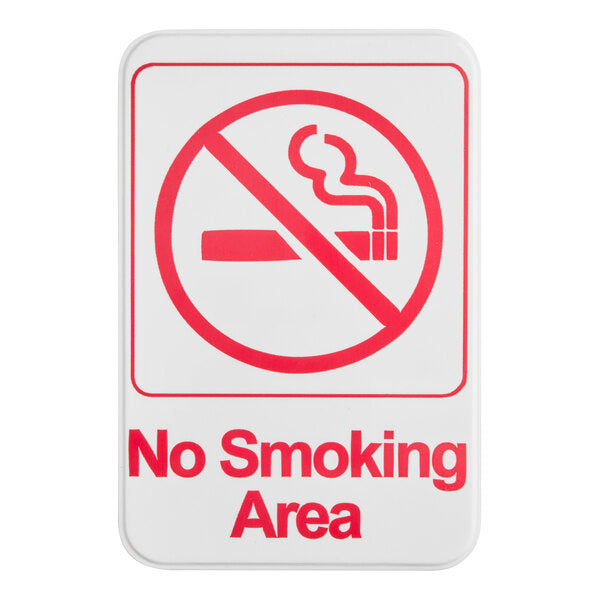 Vollrath - Symbol Sign - No Smoking Area White with Red - 5643