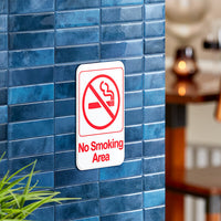 Vollrath - Symbol Sign - No Smoking Area White with Red - 5643