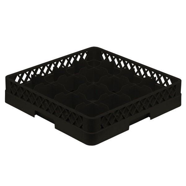 Vollrath - 16-Compartment Traex Full-Size Cup Rack, 19.75" x 19.75" x 4" in Black without Risers - TR4-06