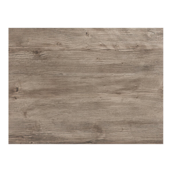 Grosfillex - 32" X 48" Rectangular Aged Oak Molded Melamine Outdoor Table Top - 99851476