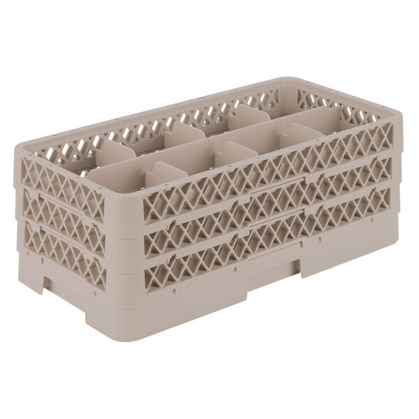 Vollrath - 8-Compartment Traex® Half-Size Glass Rack with 3 Risers - HR1B1BB