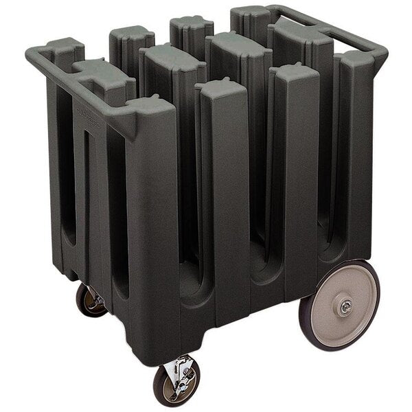 Cambro - Poker Chip Black Dish Dolly / Caddy with Vinyl Cover - 6 Column - DC575110