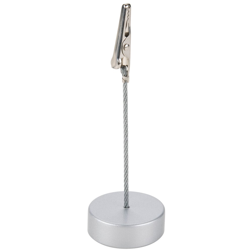 American Metalcraft - 4 1/2" Round Aluminum Alligator Clip Card Holder - ALMH4