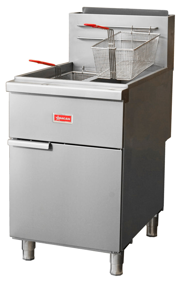 Omcan - Double 35-40 Lbs Propane Gas Floor Fryer - CE-CN-F4D-LP