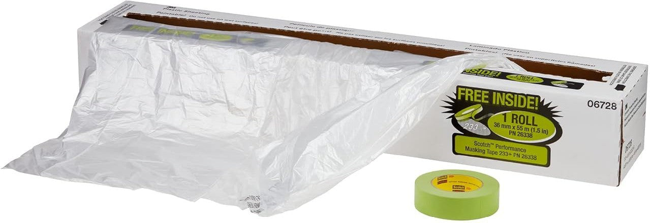 3M - 16" x 350 Ft Overspray Protective Sheeting Aqua Burnishing Pad - 3100PLG