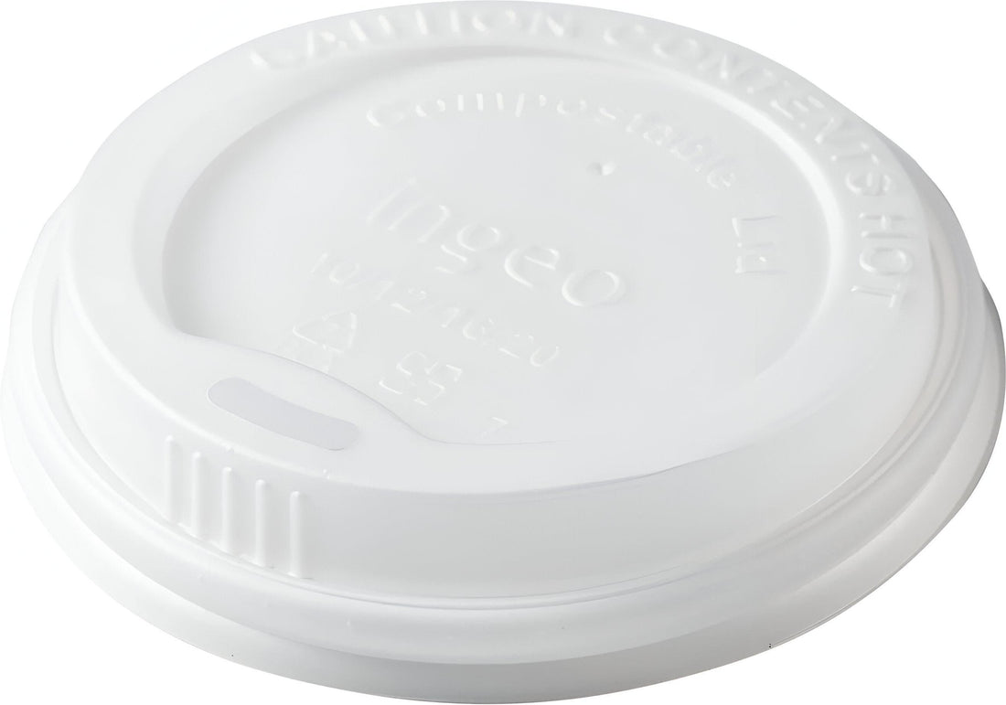 511 Food Service - 10-20 Oz CPLA Compostable Hot Cup Lid, 1000/Cs, 20 x 50 - HFCHCL-1020-CA