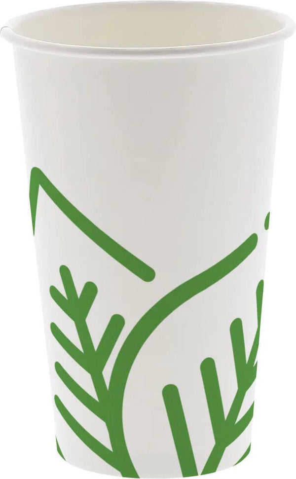 511 Foodservice - 16 Oz White Compostable Plastic Lined Cups, 1000/Cs, 20 x 50 - HFW-HC-16-CA