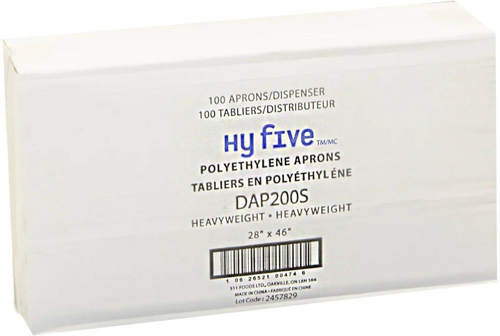 511 Foodservice - 28" x 46", 2 mil Dispenser Polyethelyne White Apron, 100/bx - TSZDAP202846D