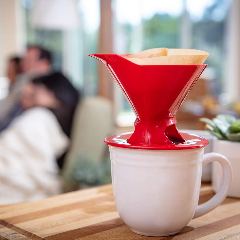 MELITTA - Cone Filter Coffee Plas Red Pourover - Pack of 8 - 640820