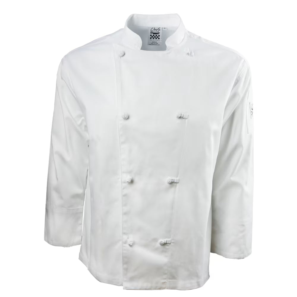 Chef Revival - Coat Chef White Medium Knife & Stl Cloth Knot - J003-M