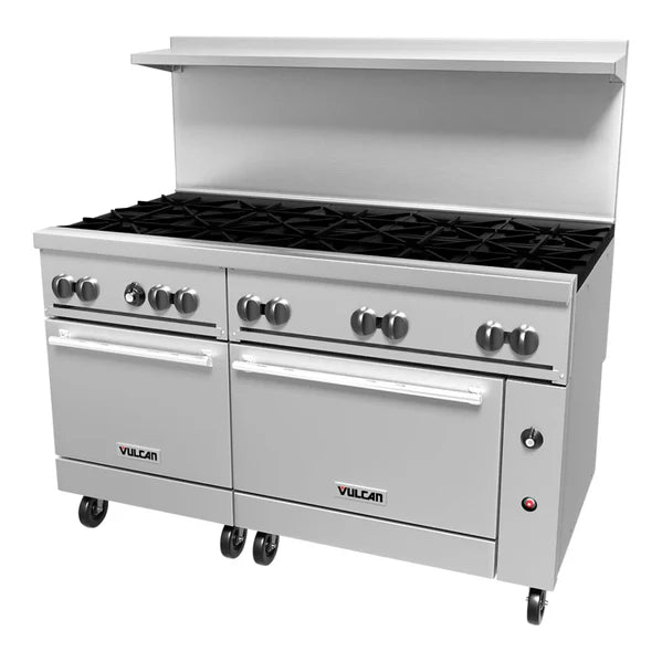 Vulcan - 60" Gas Restaurant Range with 10 Burners and 2 Standard Ovens - 60SS-10B