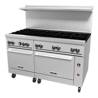 Vulcan - 60" Gas Restaurant Range with 10 Burners and 2 Standard Ovens - 60SS-10B