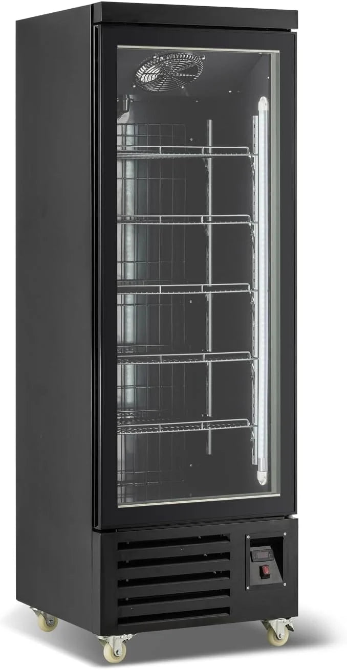 New Air - 26" Black Single Glass Door Freezer Merchandiser - NGF-26-HB