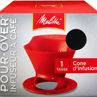 MELITTA - Cone Filter Coffee Plas Red Pourover - Pack of 8 - 640820
