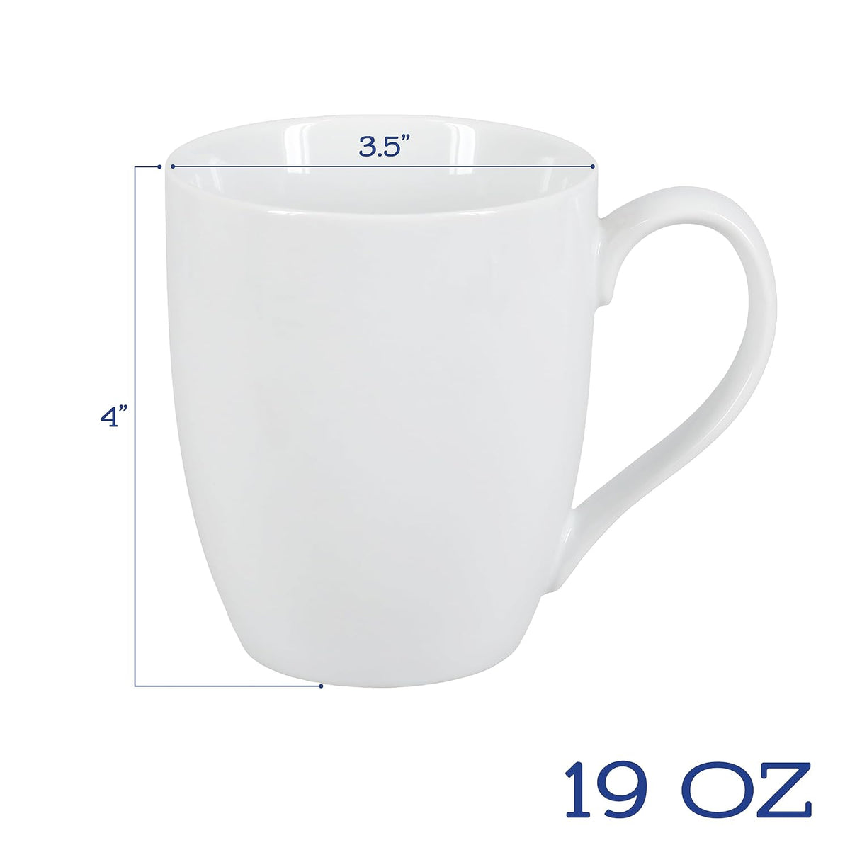 DANESCO - Bia Cordon Bleu White Porcelain Bistro Mug 4pc Set - 903109