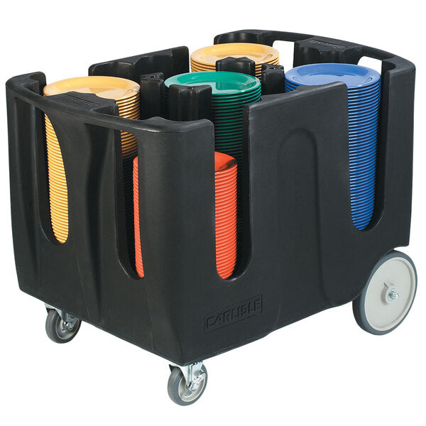 Carlisle - Cart Dish Dolly with 4 Divider Black - ADD4 BLACK