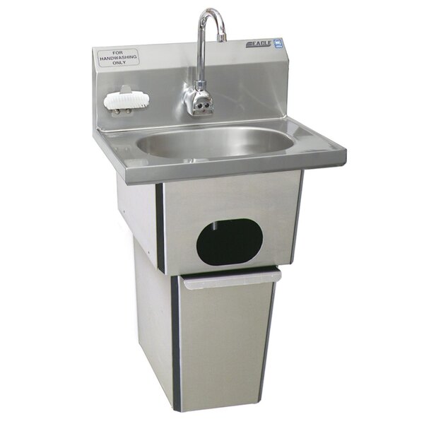 Eagle Group - Sink Hand Wall Mnt 13.5" x 9.75" Stainless Steel - HSA-10FE-B-T-NB-MG