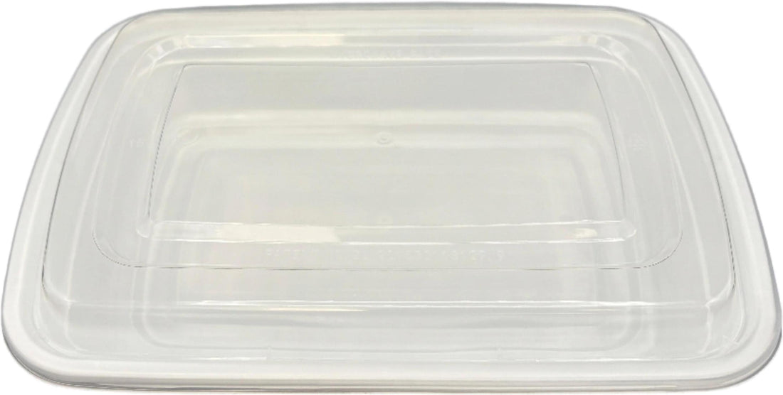 8" x 6" x 1.5", 25 Oz White Rectangular Container Combo, 150Pcs/Cs - PCM8625W
