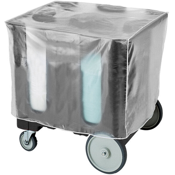 Cambro - Poker Chip Black Dish Dolly / Caddy with Vinyl Cover - 6 Column - DC575110