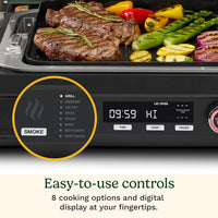 Cuisinart - FlavorBoost 8-in-1 Outdoor Electric BBQ Grill, Air Fryer & Portable Smoker - CEG-1302C