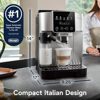 DeLonghi - Magnifica Start Automatic Silver Espresso Machine with LatteCrema System - ECAM22080SB