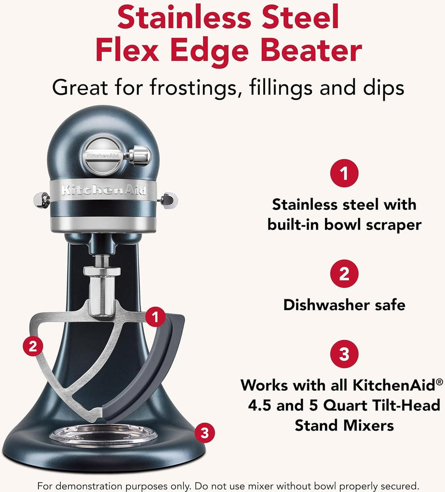 KitchenAid - Stainless Steel Single Flex Edge Beater for 4.5 and 5 Quart Tilt-Head Stand Mixers - KSMTHSFSS