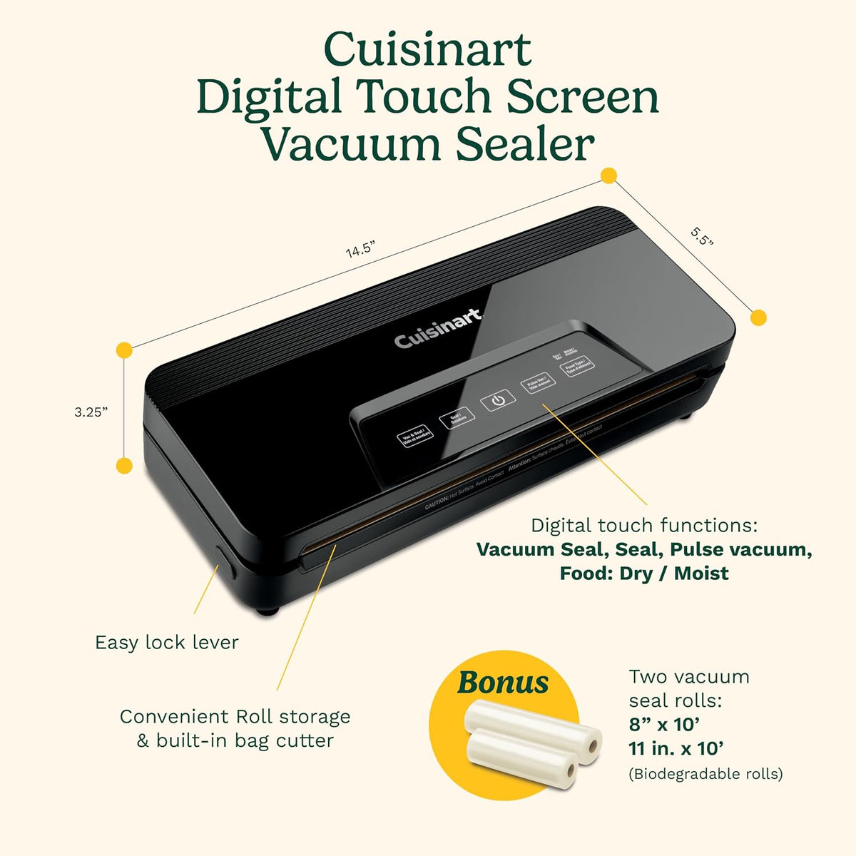 Cuisinart - Digital Touch Screen Vacuum Sealer - VS-600C