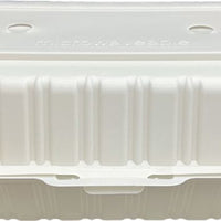 9" X 6" X 2.75" White Hinged Container, 200/Cs - SL-PP188