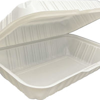 9" X 6" X 2.75" White Hinged Container, 200/Cs - SL-PP188