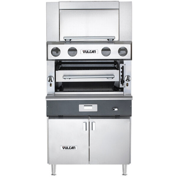 Vulcan - Upright Ceramic Broiler with Cabinet Base & Finishing Oven, 100,500 BTU - VBB1BF