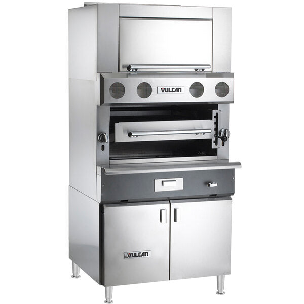 Vulcan - Upright Ceramic Broiler with Cabinet Base & Finishing Oven, 100,500 BTU - VBB1BF