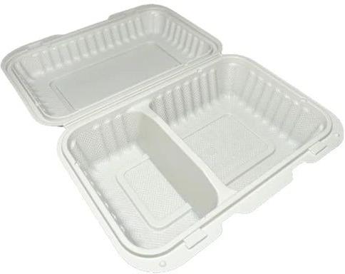 9.5" x 6.5" MFPP Hinged Container with 2 Compartment, 150/Cs - EP-205-20