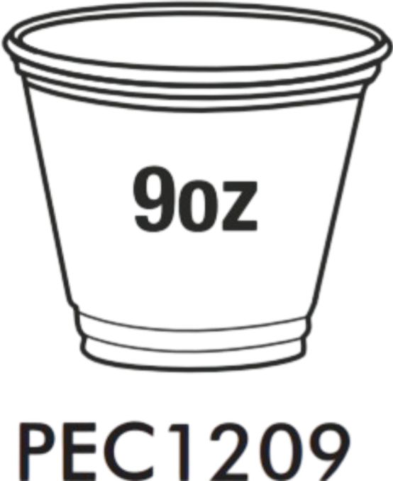 9oz Squat Clear PET Cups, 1000/Cs - PEC1209