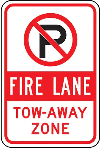 Accuform Signs - 18" x 12" Fire Lane Tow-Away Zone No Parking Sign - SAX510