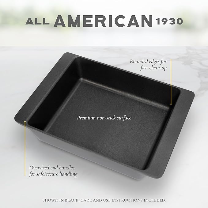 All American - 15.8" x 10.75" Mars Cast Aluminum Deep Dish Bake Pan - 6260ABL