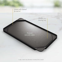 All American - 20.5" x 11.5" Aluminum Black Non-Stick Ultimate Griddle - 6050A