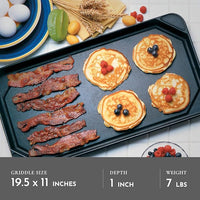 All American - 20.5" x 11.5" Aluminum Black Non-Stick Ultimate Griddle - 6050A