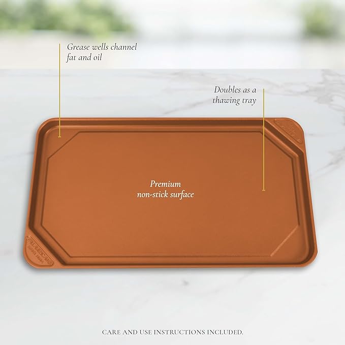 All American - 20.5" x 11.5" Aluminum Cooper Non-Stick Ultimate Griddle - 6050AOR