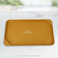 All American - 20.5" x 11.5" Aluminum Elote Non-Stick Ultimate Griddle - 6050AYL