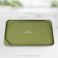 All American - 20.5" x 11.5" Aluminum Olive Non-Stick Ultimate Griddle - 6050AGR