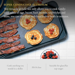 All American - 20.5" x 11.5" Aluminum Olive Non-Stick Ultimate Griddle - 6050AGR
