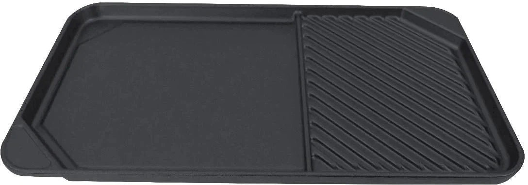 All American - 20.5" x 11.5" Black Cast Aluminum Side By Side Griddle/Grill - 6040A