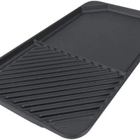 All American - 20.5" x 11.5" Black Cast Aluminum Side By Side Griddle/Grill - 6040A