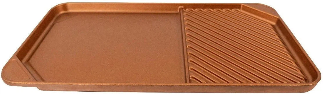 All American - 20.5" x 11.5" Copper Aluminum Side By Side Griddle/Grill - 6040AOR