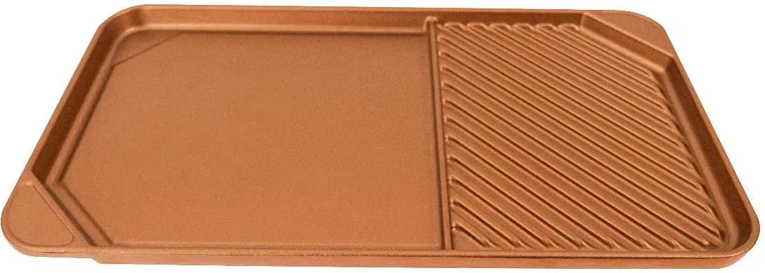 All American - 20.5" x 11.5" Copper Aluminum Side By Side Griddle/Grill - 6040AOR