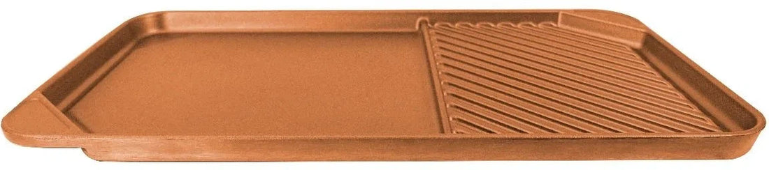 All American - 20.5" x 11.5" Copper Aluminum Side By Side Griddle/Grill - 6040AOR
