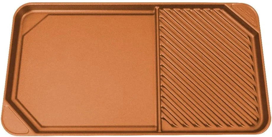 All American - 20.5" x 11.5" Copper Aluminum Side By Side Griddle/Grill - 6040AOR