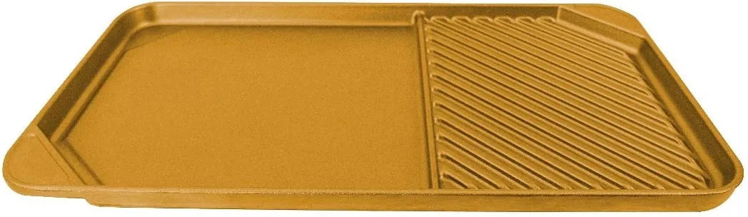 All American - 20.5" x 11.5" Elote Aluminum Side By Side Griddle/Grill - 6040AYL